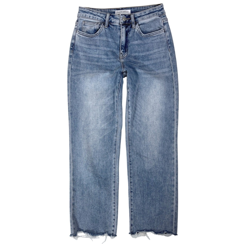 Flying Monkey High Rise Cropped Straight Jeans 27 90s Vibe Retro Boho Festival